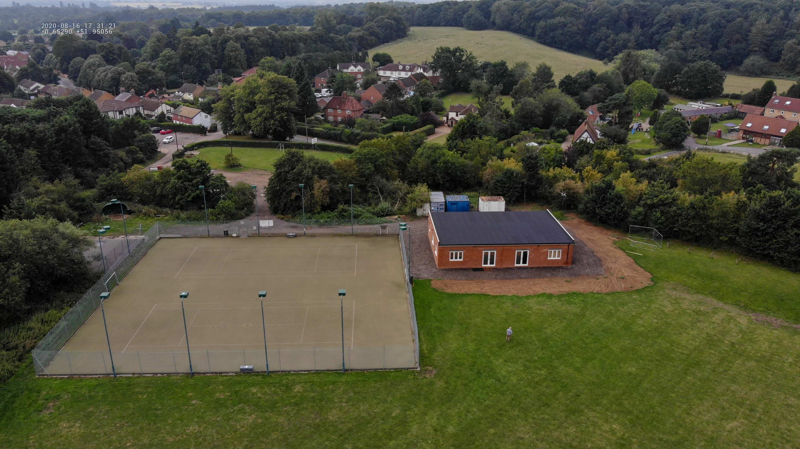 Aerial view of Bryants Lane Tennis Court - image by kind permission of James Hoare of LHW Partnership LLP