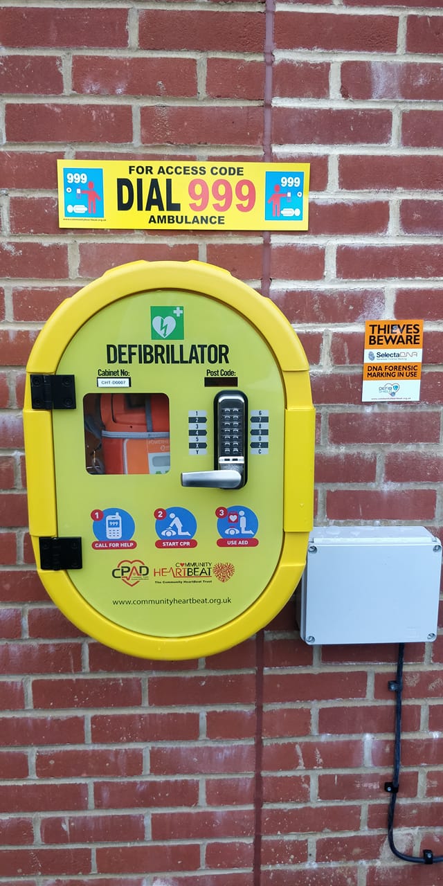 defibrillator at Bryants Lane